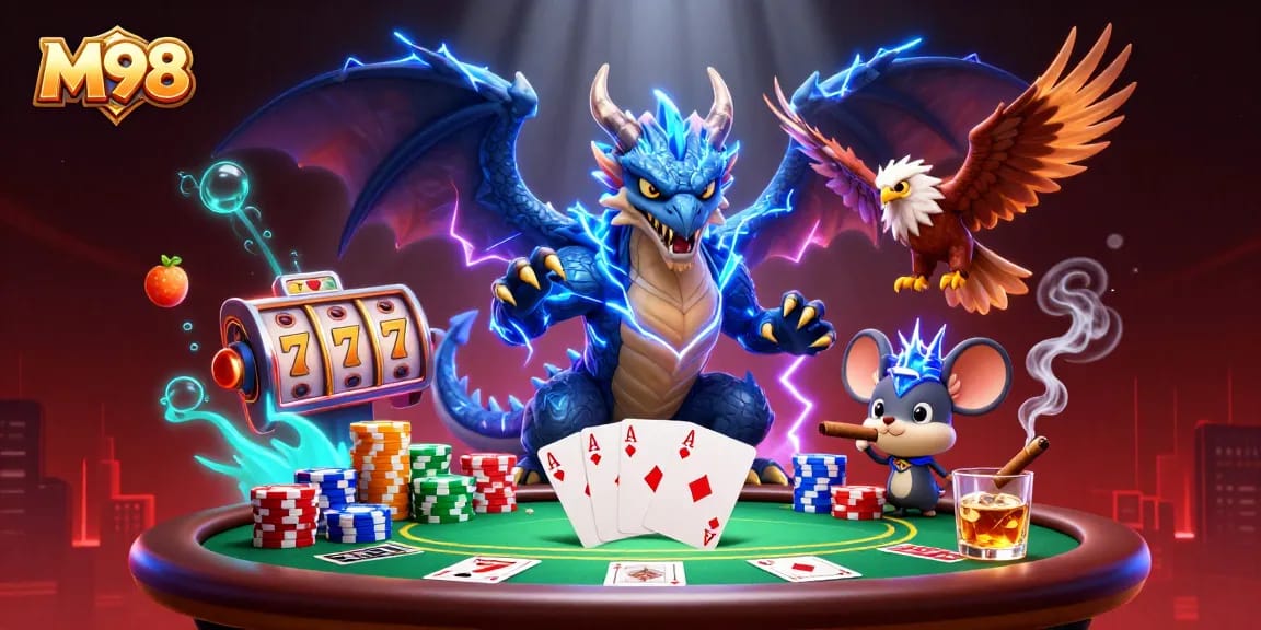 M98 brings thrilling casino action to life with vibrant characters and exciting game elements.