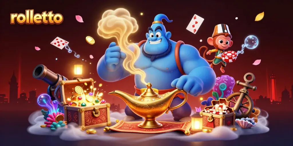 Rolletto offers a vibrant casino experience with characters and games illustrating fun gambling adventures.