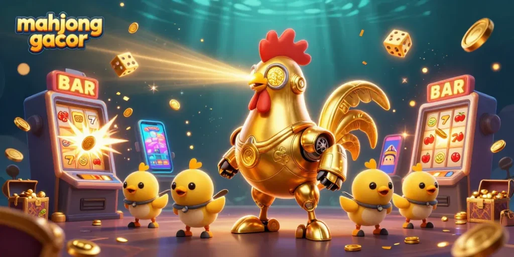 Engage with mahjong gacor and discover vibrant casino gameplay in a dynamic 3D illustration.